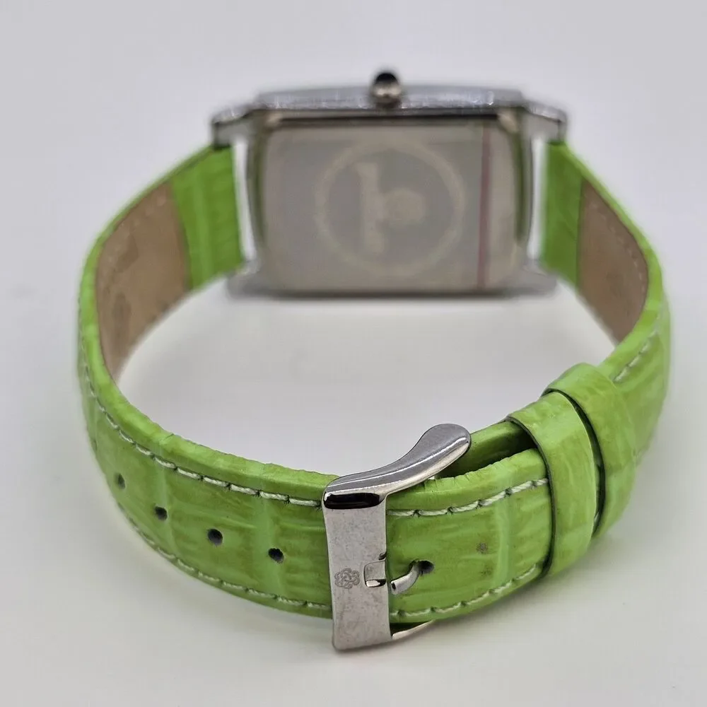 Pastorelli Women's Watch 28MM Gray Dial Green Leather Band Straps New‎ Battery